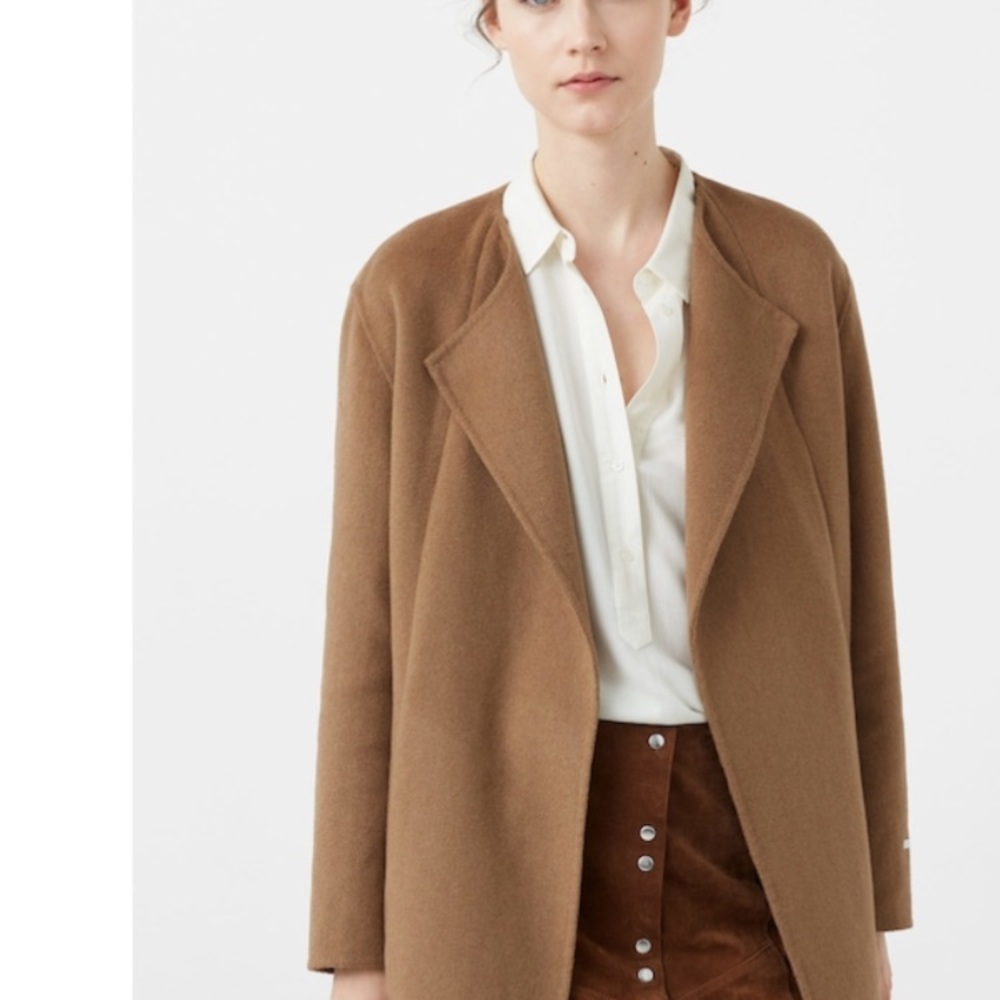 Beautiful camel “handmade” wool mango coat NWT